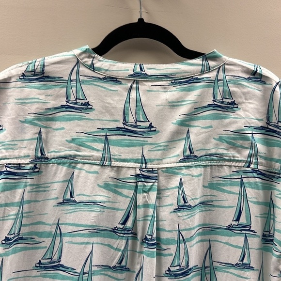 NWT Jayes Studio ‘Sail Away’ Day Dress White Blue Small Preppy Coastal Grandma - Picture 10 of 13